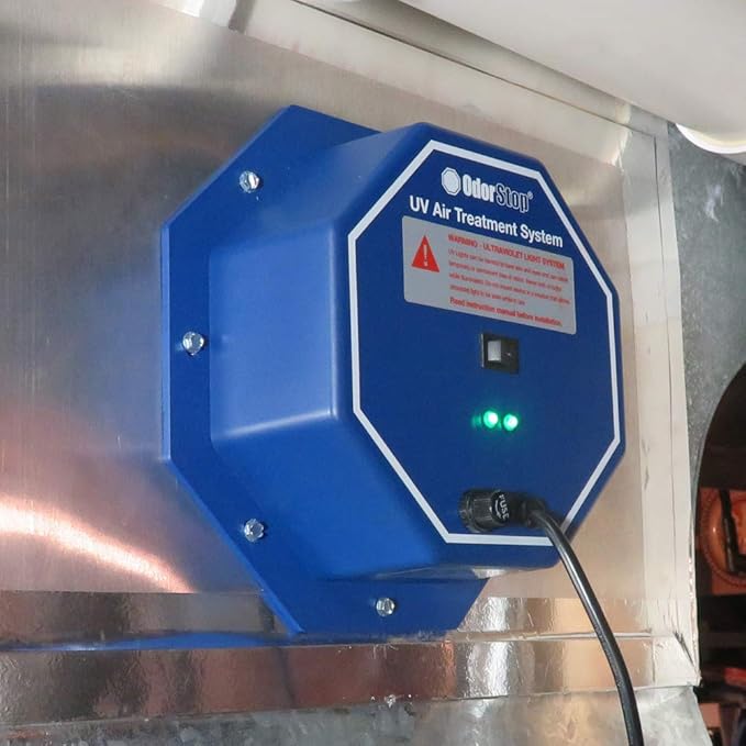 OdorStop OS7212PRO UV Air Purifier with Energy Saving Airflow Sensor and 12-in Bulbs