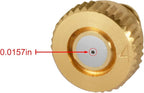 KUWAN 0.016" Orifice (0.4mm) Thread UNC 10/24 Brass Misting Nozzles Low Pressure Atomizing Misting Sprayer Water Hose Nozzle for Greenhouse, Landscaping, Outdoor Cooling Mister System (20PCS)