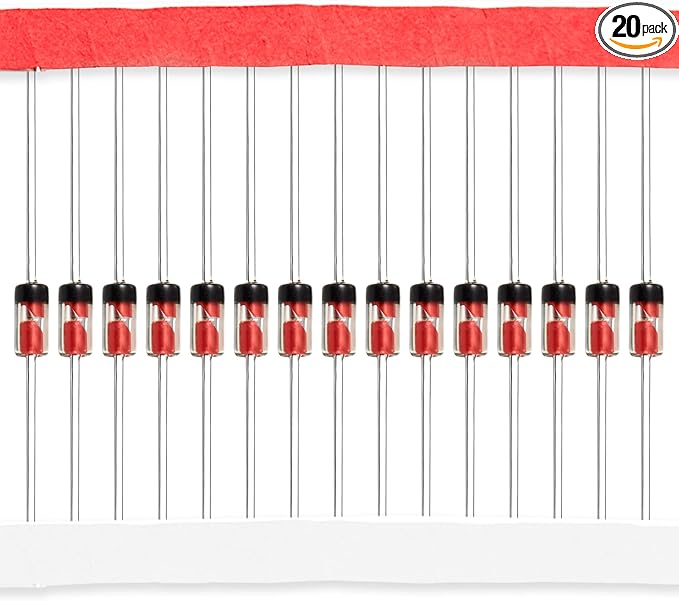 (Pack of 20 Pieces) Chanzon 1N34A 1N34 Schottky Diode 50mA 65V DO-35 (DO-204AH) IN34A IN34 Axial for TV FM AM Radio Detection