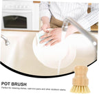 Multi-Function Pot Brush Natural Vegetable Scrubber for Dishes Pans and Pots Comfortable Grip for Easy Cleaning Use