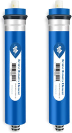 Membrane Solutions 50 GPD RO Membrane 1.75"x11.75" Standard Reverse Osmosis Membrane Filter Replacement for Kitchen Under Sink RO System and Aquarium Reef Tank, ROULP-1812-50 (2-Pack)