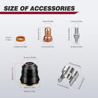 ARCCAPTAIN 23Pcs IPT60 Plasma Cutter Torch Consumables, .030" Plasma Cutter Accessories for ARCCAPTAIN CUT55 NON-HF, CUT55 MP and CUT60 Non-HF, Work with 20-30A Current