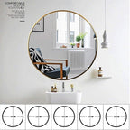 Round LED Bathroom Mirror Demister Pad IP44 Vanity Large Mirror Cold Light Dressing Wall Mirror (Color : Cold Light Size : 60cm) (White 80cm)