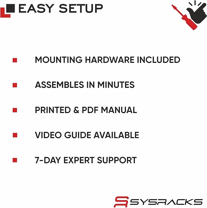 Sysracks 12U Wall Mount Server Rack Cabinet, 19” Locking Network Rack, 24” Deep, Glass Door, with Fan, PDU and Shelf