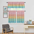 Kitchen Window Curtains Valance and Tier Set, Farm Colorful Wooden Plank Rod Pocket Tier Curtain Valance Set, Rustic Wood Grain Barn Light Filtering Cafe Curtains for Bedroom Living Room