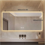 Bathroom Mirror with LED Lights，Smart Illuminated LED Bathroom Mirror，Energy-Saving LED Smart Mirrors，LED Mirror for Bathroom，with Demister Pad and Smart Touch Switch(H60*W90cm/H23.6*W35.4IN)
