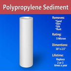 2 Standard Coconut Shell Block Carbon & 2 Four Layers of Filtration Polypropylene Sediment 5 Micron 2.5"x 10" Water Filter Cartridges Universal replacement for Reverse Osmosis & Standard 10” Housing