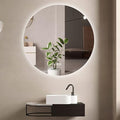 Led Mirror for Bathroom,Bathroom Mirrors for Vanity,Shatter-Proof,with Dimming & 3 Color Modes,Heated Demister Pad,Anti-Fog,Hanging Vanity Mirror,Easy to Install, Easy to Clean (Size : 70x70cm)