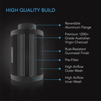 AC Infinity Air Carbon Filter 8" with Premium Australian Virgin Charcoal, for Inline Duct Fan, Odor Control, Hydroponics, Grow Rooms