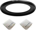 72mm Lens to 52mm Camera Lens Adapter 72mm to 52mm Step Down Ring Adapter Ring for All Brands of UV ND CPL, with Premium Lens Wiping Cloth 2 Pack (72mm-52mm)