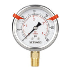 0 to 60 Psi Pressure Gauge, Glycerin Liquid Filled, 2.5 inch Dial, 1/4" NPT Lower Mount, Stainless Steel Case, for Pool Sand Filter, Water Pump, Propane, Coolant, CO2, Gas, Low Pressure Test