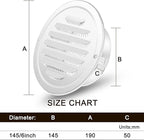 Zonon 8pcs Stainless Steel Soffit Vents 6 Inch Round Dryer Vent Cover with Mesh Screen for Home Outdoor Bathroom Wall Ceiling Outside Exterior Exhaust White