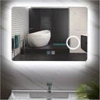 Illuminated LED Bathroom Mirror, Wall Mounted Backlit Makeup Vanity Mirror with Demister Pad and Touch Sensor 3X Magnifying Compatible with Makeup Hairdressing Shaving Bathroom Mirror,Mirrors