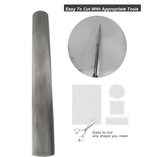 304 Stainless Steel Mesh 200Mesh, 15.7"x47.2"(40x120cm) Metal Mesh Screen, Woven Fine Wire Mesh Easy to Cut for Filter Mesh, Filtration Cloth and DIY Project