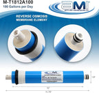 APPLIED MEMBRANES INC. 100 GPD Reverse Osmosis Membrane | RO Membrane Water Filter Replacement for Reverse Osmosis Water Filtration System | 1.8? x 12? Universal Compatibility, Pack of 10