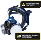 Parcil Distribution Full Face Respirator Mask with Filters – Durable Full Face Respirator Mask, Bayonet Filter Compatible