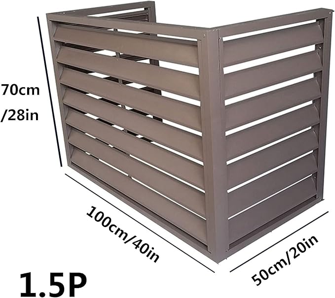 Freestanding Louvered Space Divider, outdoor garbage can enclosures, balcony air conditioning privacy cover, durable, noise reduction, suitable for gardens, balconies, walls, courtyards ( Color : THRE