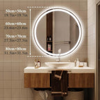 LTSRLL Frameless Illuminated LED Bathroom Wall Mirror with Touch, Demister Pad and Dimmable Lights & 3 Colors for Makeup Shaving and Bath Vanity IP44(Backlight,70cm/27.5in)