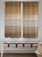 Vintage Brown Gradient Wood Grain Window Valance Curtains, Farmhouse Wood Barn Light Filtering Kitchen Valance with 3-inch Rod Pocket for Living Room Bathroom Bedroom,2 Panel,42x63In