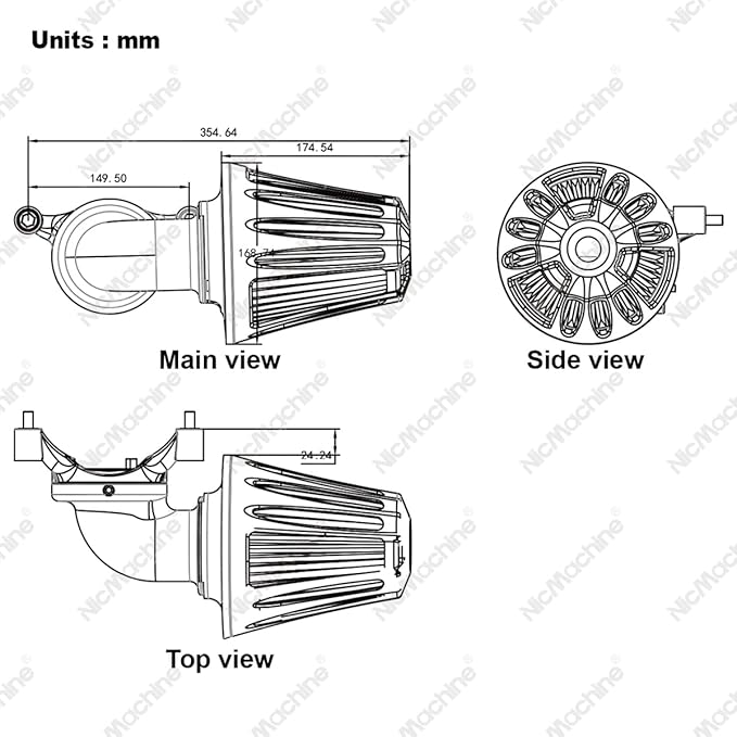 Big Sucker cone Air filter intake for harley air Cleaner Sportster Softail fatboy heritage dyna touring street road king Glide (Deep style -Chromed, TypeB: Touring 01-07, Softail Dyna 99-15)