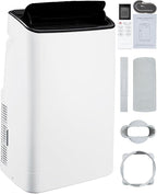 14,000 BTUs Portable Air Conditioner - Cools Up to 700 Sq.Ft, 3-IN-1 Energy Efficient AC Unit with Remote Control & Installation Kits for Large Room, Campervan, Office, Temporary Space