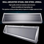 Wall-Mounted Stainless Steel Urinal Trough with Drain Pipe and Sensor, 304 Steel Commercial Multi-User Urinal, 100CM/150CM, for Schools and Construction Sites (100CM)