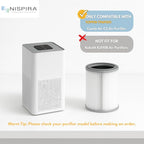 Nispira 3-in-1 True HEPA with Activated Charcoal Replacement Filters, Compatible with TOPPIN TPAP001 Air Purifier Comfy Air C2, 4-Packs