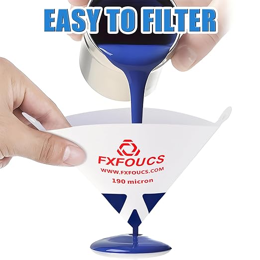 50 Pack of Premium Paint Strainers with 190 Micron Fine Mesh Filters - 3D Printing Ultra-Flow Blue Nylon Cone Strainers for Paint and Fluid Filtration