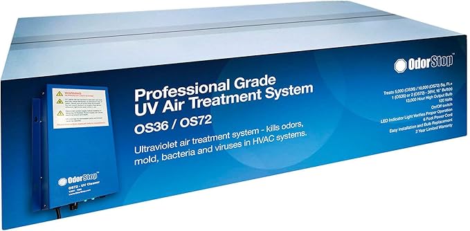 OdorStop OS72-72W UV Air Purifier with 16-in Bulbs