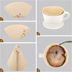 Segarty #1 Coffee Cone Filters, 400 Count Pack Size 1-2 Cup Natural Unbleached Brown Paper Disposable Pour Over Maker Basket Dripper for Most Brewer Machine for Home, Office, Cafetera