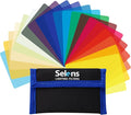 Selens 20 Pieces Universal Gels Lighting Filter Kit for Camcorder LED Video Light, 3.74” x 2.56” Transparent Color Correction Lighting Film Plastic Sheets
