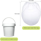 Paint Strainer Bags White Fine Mesh Filters Bag Bucket Elastic Opening Strainer Bags Hydroponic Paint Filter Bag for Paint Gardening (5 Pieces, 5 Gallon)