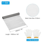 PATIKIL 40" L x 16" W Woven Wire Mesh, 300 Mesh 304 Stainless Steel Air Vent Filter Screen with Gloves for Window Security Vent Cover Filtration Animals Fence