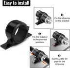 2 Pcs Universal Car Fuel Pump Fuel Filter Mounting Bracket Aluminum Clamp Holder with Rubber Insert, Black Hard Aluminum Anodized Accessories Suitable for Vehicle Fuel Oil Line (50 to 55 mm)