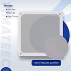 Dust Filter PC 120mm for Computer Cooler/PSU/Routers Nylon 80 Mesh, Magnetic Frame PC Fan Dust Mesh PC Cooler Filter Dustproof Computer Fan Grills (Nylon, 120 * 120mm, 5pcs, White)