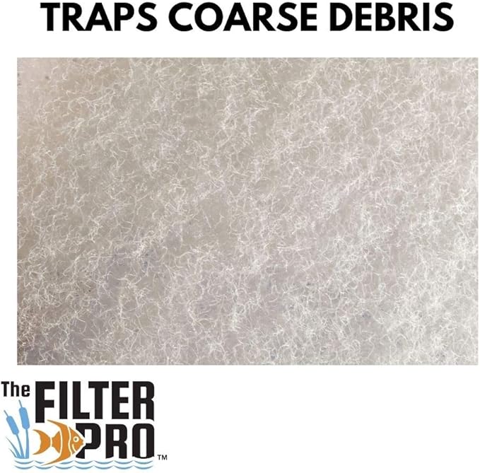 Beige Coarse Filter Media, 1.25" Thick, 24" x 56" Roll, Perfect for Aquariums, Ponds or Water Gardens, Made in USA