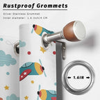 Turquoise Airplane Waterproof Outdoor Curtains for Patio, Windproof Weatherproof Curtains with Weighted Hem, Modern Art Cartoon Aircraft Clouds Light Filtering Privacy Drapes for Porch 54"x 95"