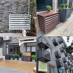 Aluminum Air Conditioner Cover, Privacy Fence Screen, Outdoor Condenser Protective Cover, Freestanding Louvered Space Divider, Trash Can Enclosure & Flower Stand, Suitable for Outdoor
