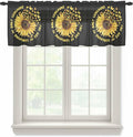 YOU ARE MY SUNSHINE Sheer Valance Curtains, Summer Sunflowers Golden Gradient Butterflies Light Filtering Kitchen Valances Rod Pocket Voile Curtain Treatment for Bedroom/Living Room/Basement 54Wx18L