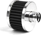 MUGE RACING 23mm Car Air Filter Universal Cold Air Intake Filter High Flow Vent Valve Cover Breather Filter (Black- 2 Pcs)