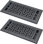 4X10 Inch Floor Vent for Room 2 Packs Floor Grates Heavy Duty Walkable Steel Floor Register Easy Adjust Air Floor Vents Brushed Black Color