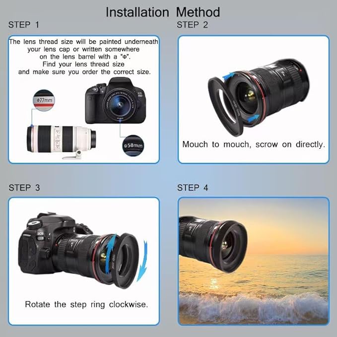 YAMAFOO 40.5mm to 67mm Step-Up Ring/Step Down Rings Filter Adapter for All Brands UV ND CPL Metal Ring Step-Up Rings Adapter Filter,Black (40.5-67)