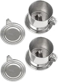 2 Sets Vietnamese Coffee Filter Stainless Steel Coffee Pot Drip Infuse Cup Brewing Teapot No Need Paper Drip Coffee Pot Machine Filter Attractive processing