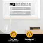 Whirlpool 10,000 BTU Window Air Conditioner with Dehumidifier, 115V, Window AC for Rooms up to 450 Sq. Ft., Living Room, Bedroom, or Kitchen, with Remote Control, Digital Display, and 24H-Timer, White