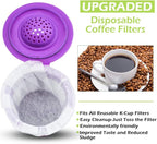 CAPMESSO Disposable Coffee Paper Filters, 200 Count Keurg Cup Coffee Filters Compatible with Keurg Brewers Reusable Single Serve 1.0 and 2.0 Coffee Maker (200 Count, White)