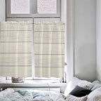 Vintage Country Wooden Board Window Valance Curtains, Gradient Wood Grain Line Light Filtering Kitchen Valance with 3-inch Rod Pocket for Living Room Bathroom Bedroom,2 Panel,52x45In