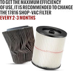 17816/9-17816 Red-Stripe Cartridge Filter Replacement – Compatible with Craftsman 5–32 Gallon Wet/Dry Shop Vac – Washable Pleated Vacuum Filter, 1 Pack