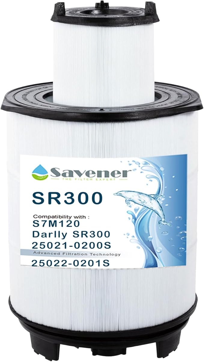 Savener® S7M120 System 3 Inner and Outer Pool Filter, Compatible with 25021-0200S & 25022-0201S, Replacement for Sta-Rite System 3 S7M120, SR300 Pool Filter Cartridge, 300 Sq. Ft