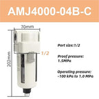 Type Vacuum Water Droplet Separator Vacuum Pipeline Filter Negative Pressure Filter Element AMJ AMJ3000-03B AMJ4000-04B-C(AMJ4000-04B-C)