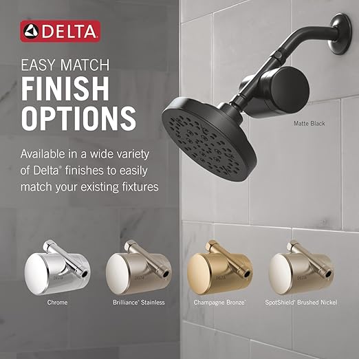 Delta Faucet Clarifi Standard Shower Filter Attachment Matte Black with Additional Filter Cartridge